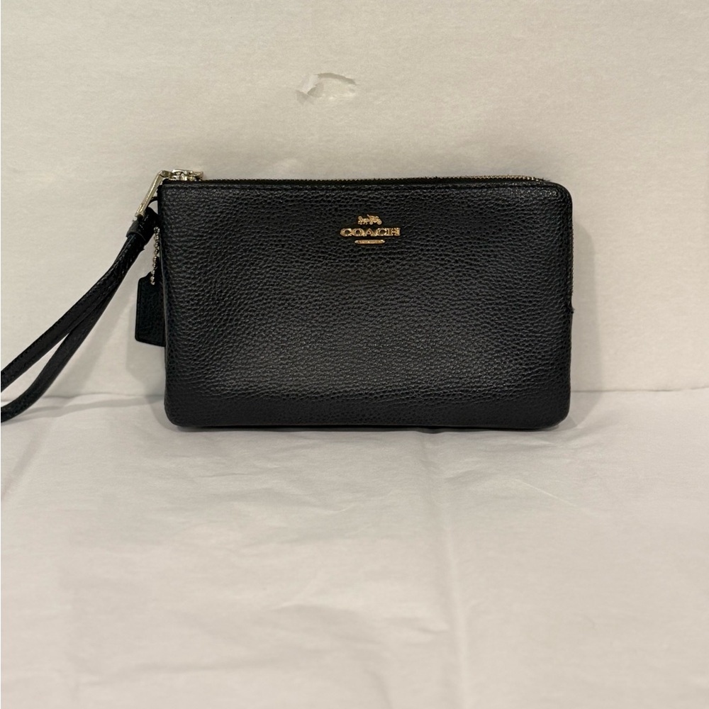 Coach Black Leather Wristlet